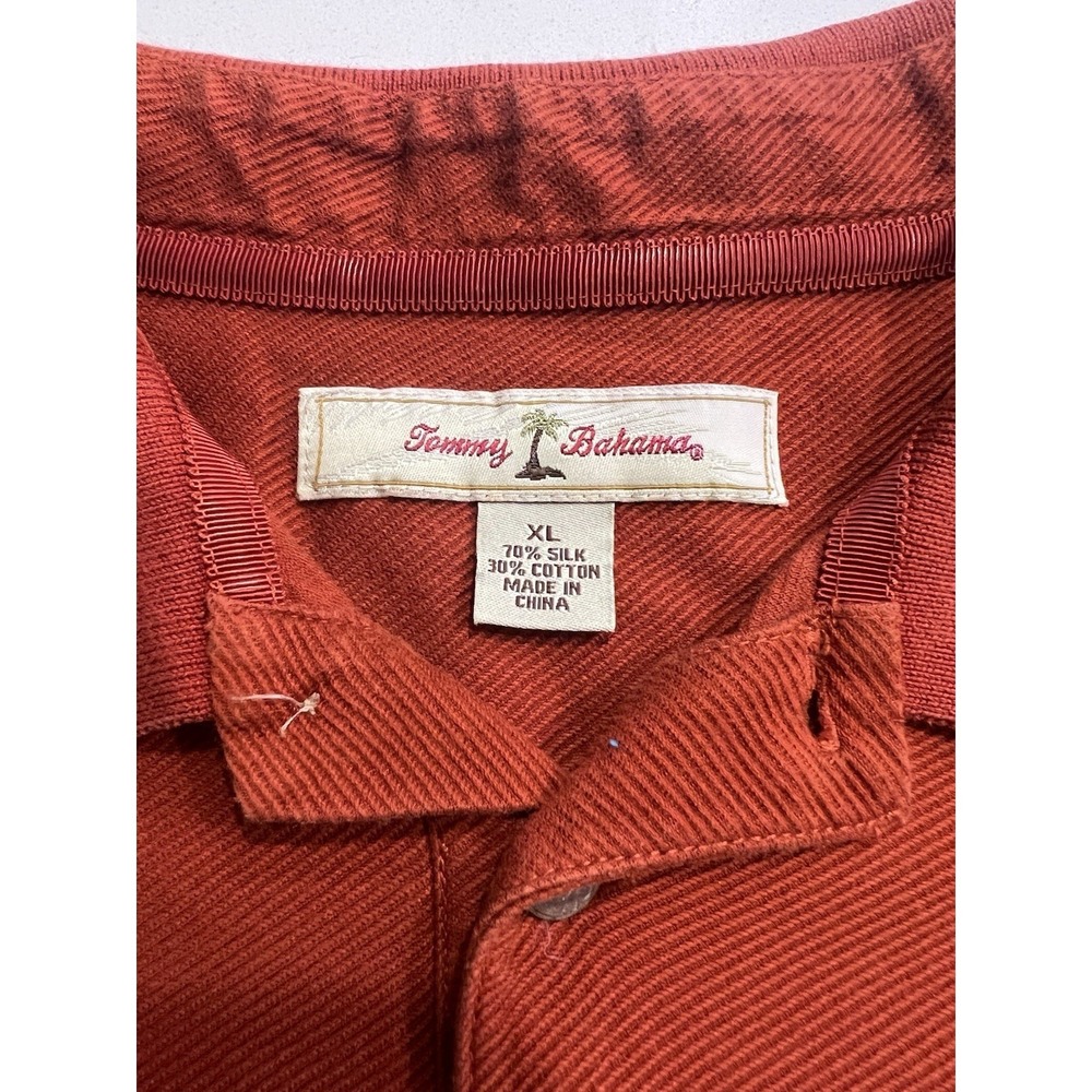 Tommy Bahama Men's Polo Shirt XL Orange/Rust Short Sleeve Pique - Picture 11 of 11